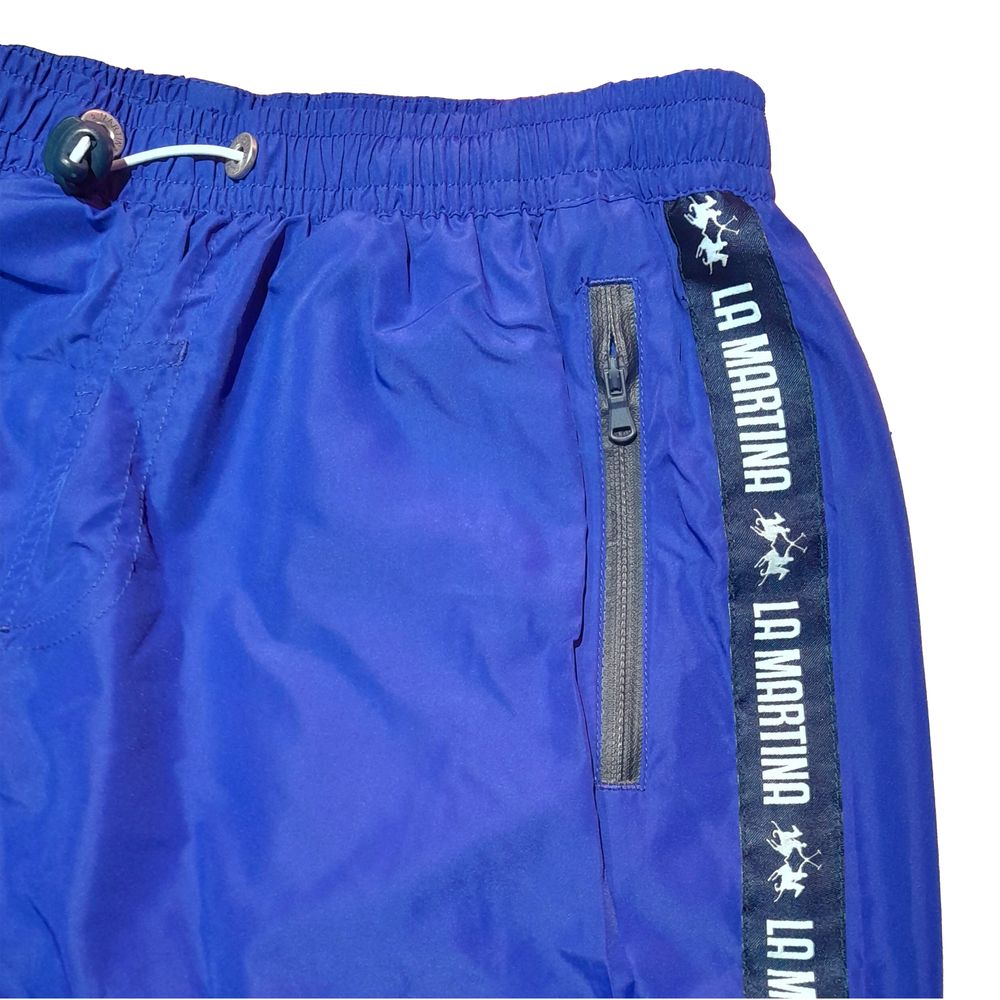 Blue Polyester Men's Swim Shorts