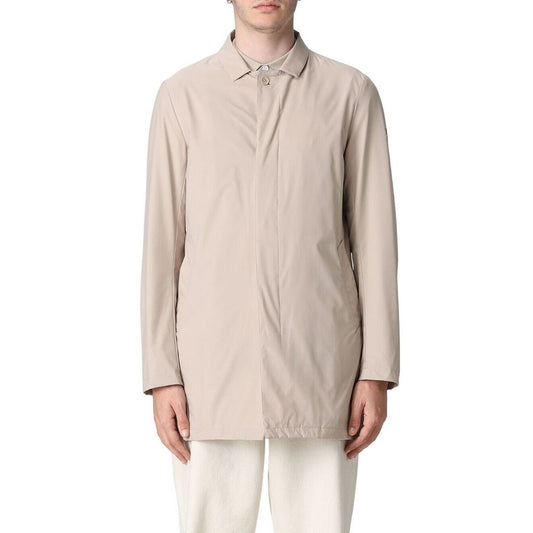 Beige Polyester Men Jacket