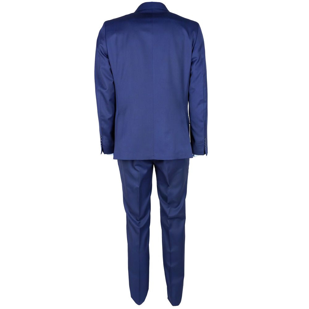 Blue Virgin Wool Men's Suit