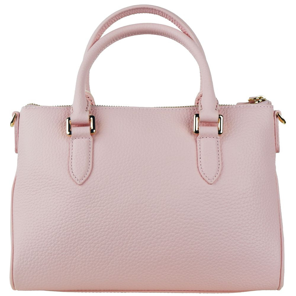 Chic Pink Textured Calfskin Handbag