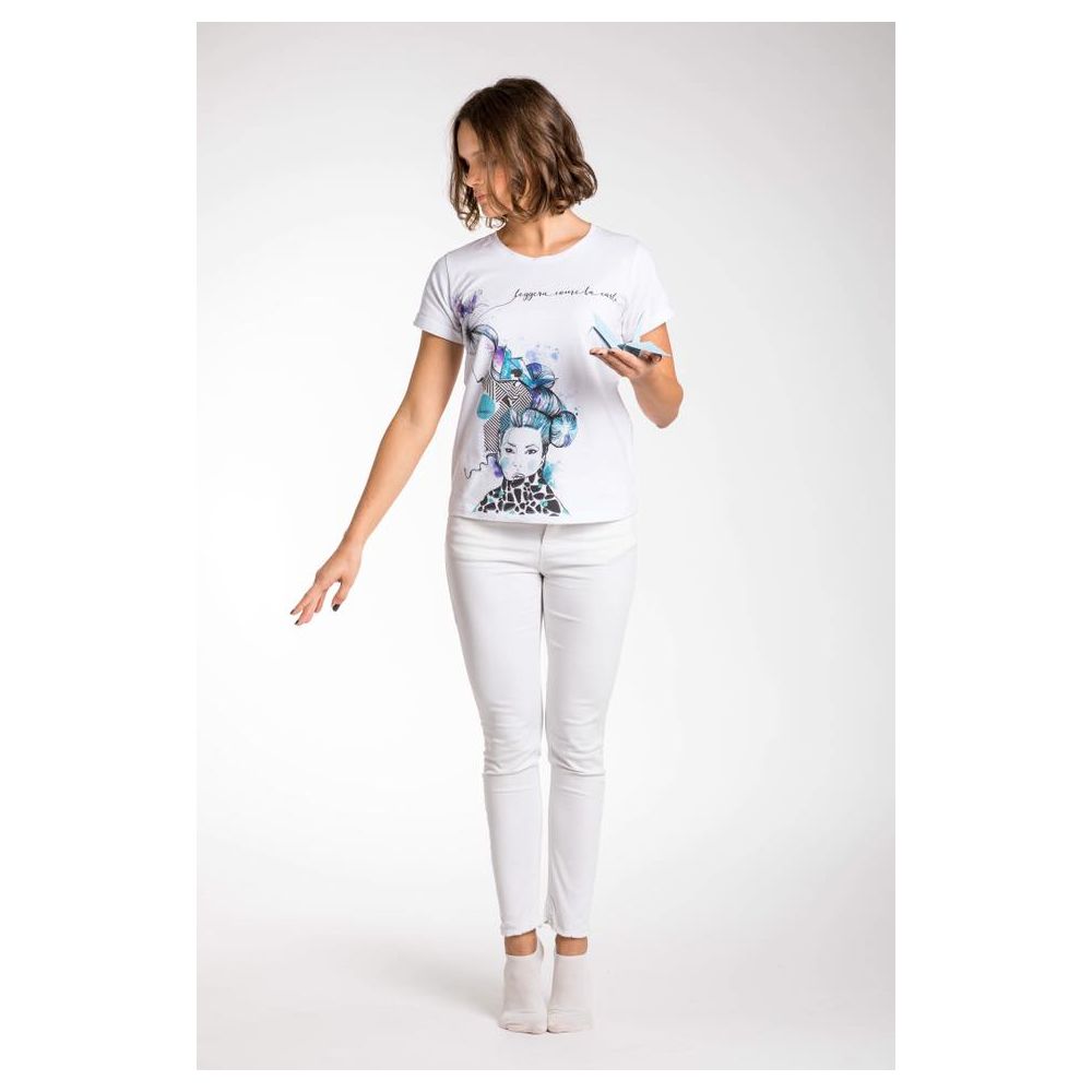 Chic White Stretch Viscose Tee