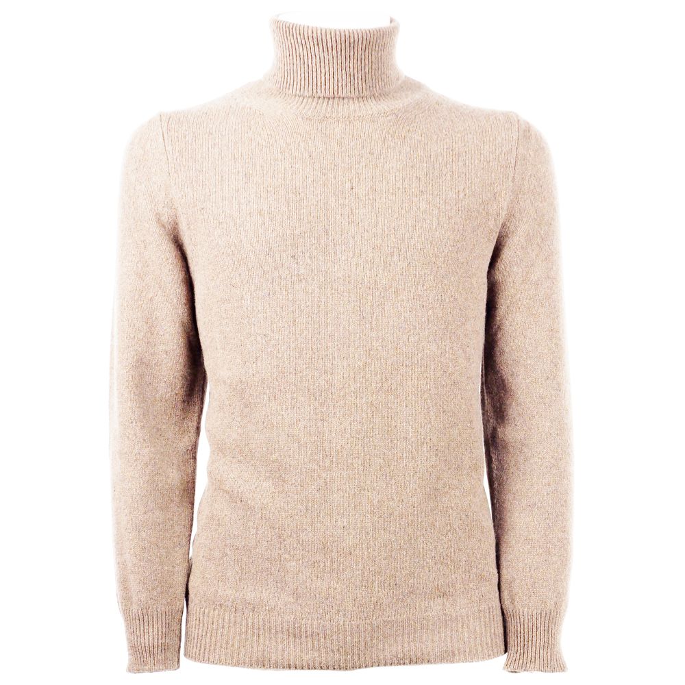 Elegant Beige Cashmere Turtleneck Sweater