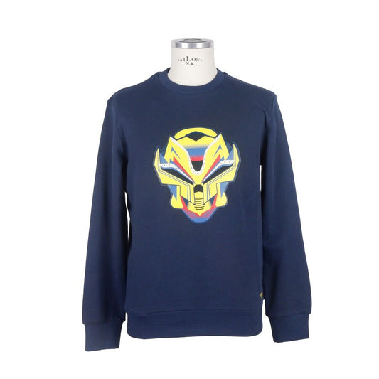 Blue Cotton Men Sweater