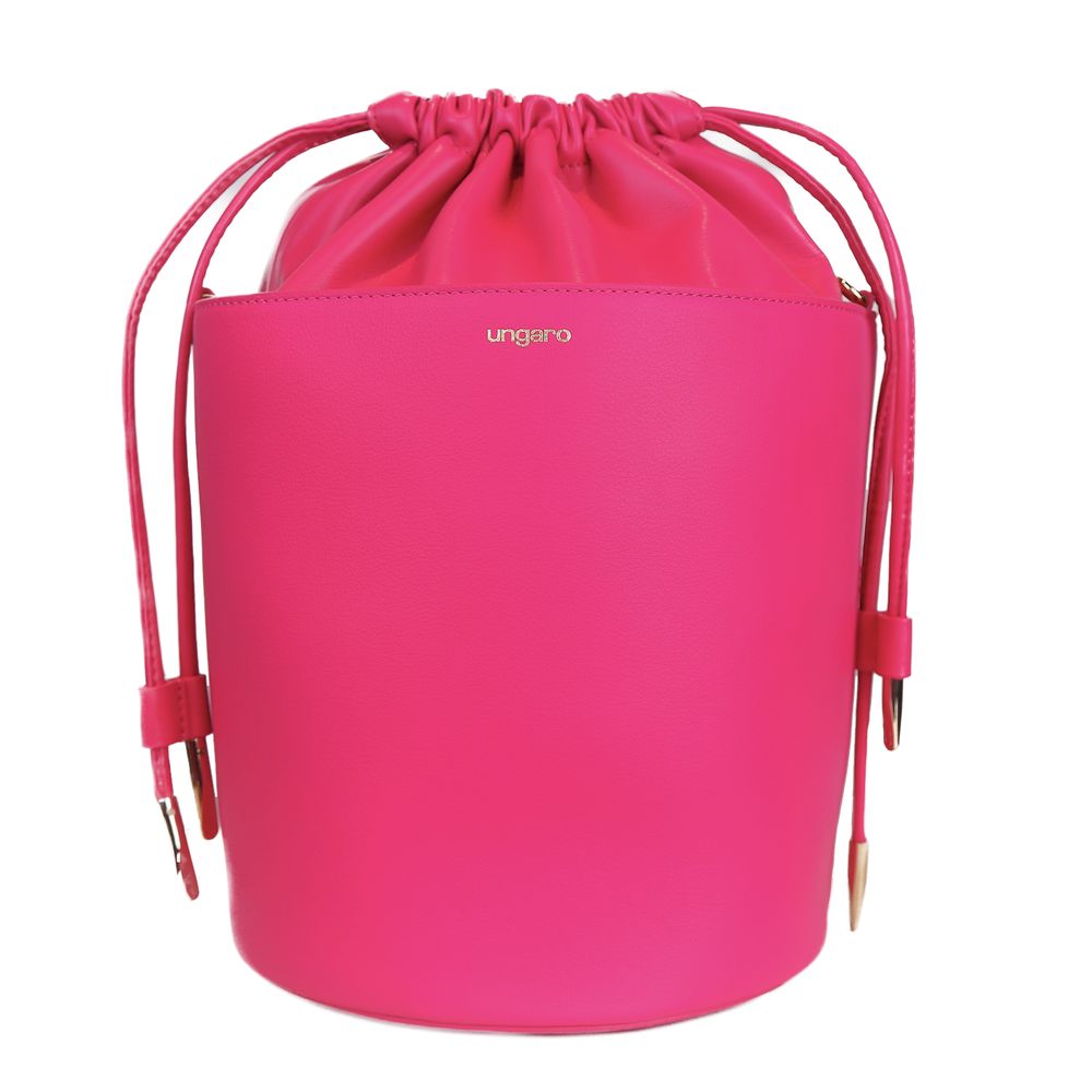 Fuchsia Elegance Leather Bucket Bag