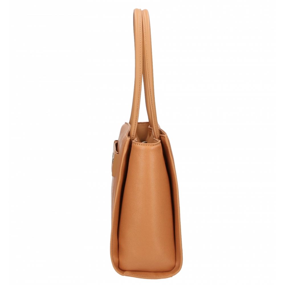 Brown Polyethylene Women Shoulder Bag