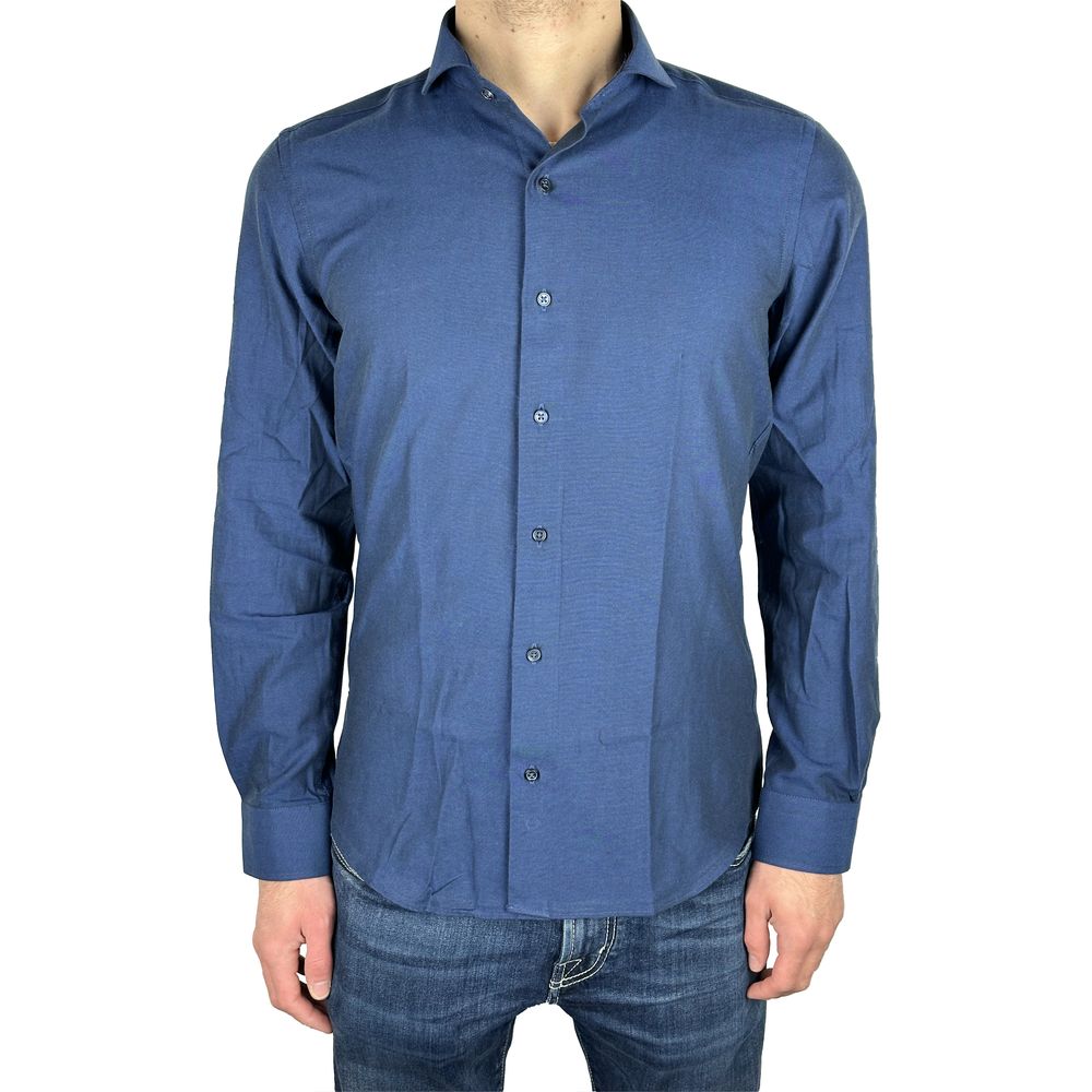 Elegant Milano Solid Blue Oxford Shirt