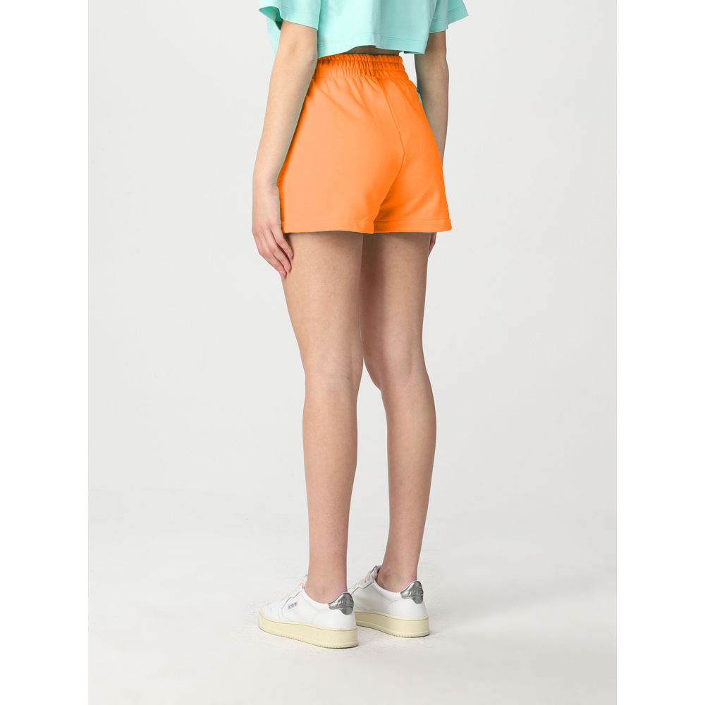 Chic Orange Cotton Logo Shorts