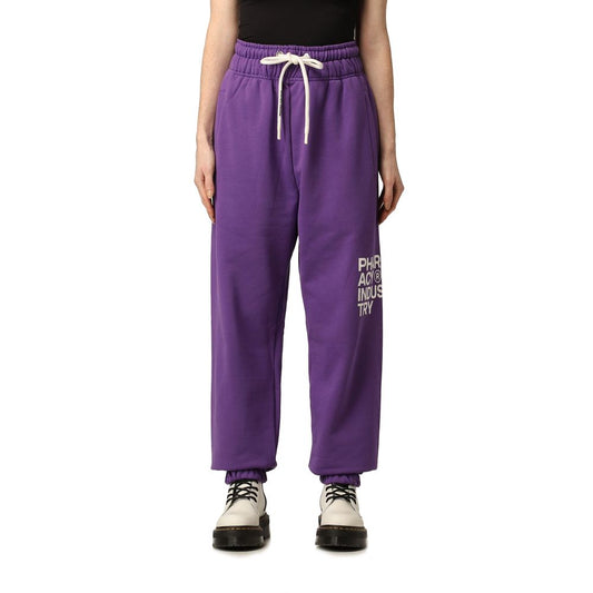 Chic Purple Logo Tracksuit Trousers