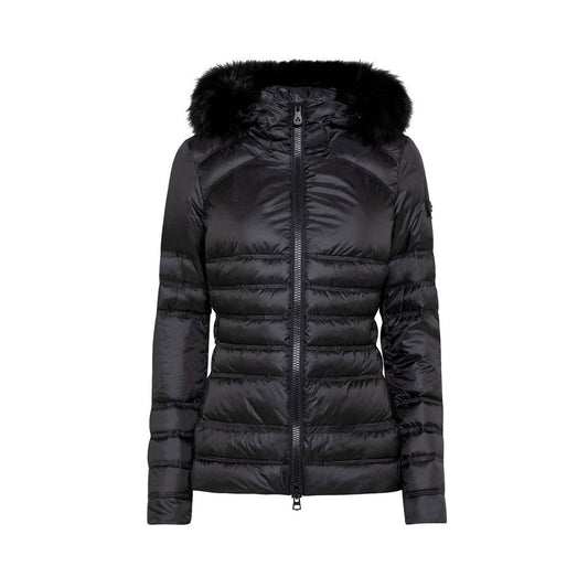 Chic Black Fur-Trimmed Winter Jacket