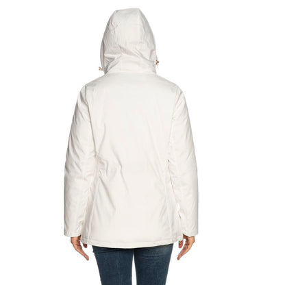 Chic White Hooded Down Jacket for Women