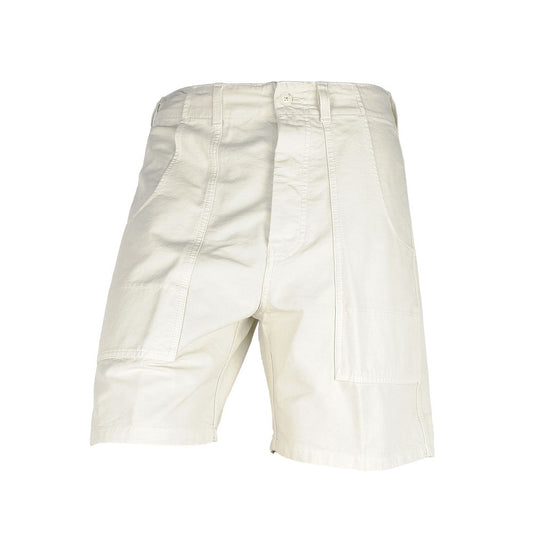 Elegant White Cotton Bermuda Shorts