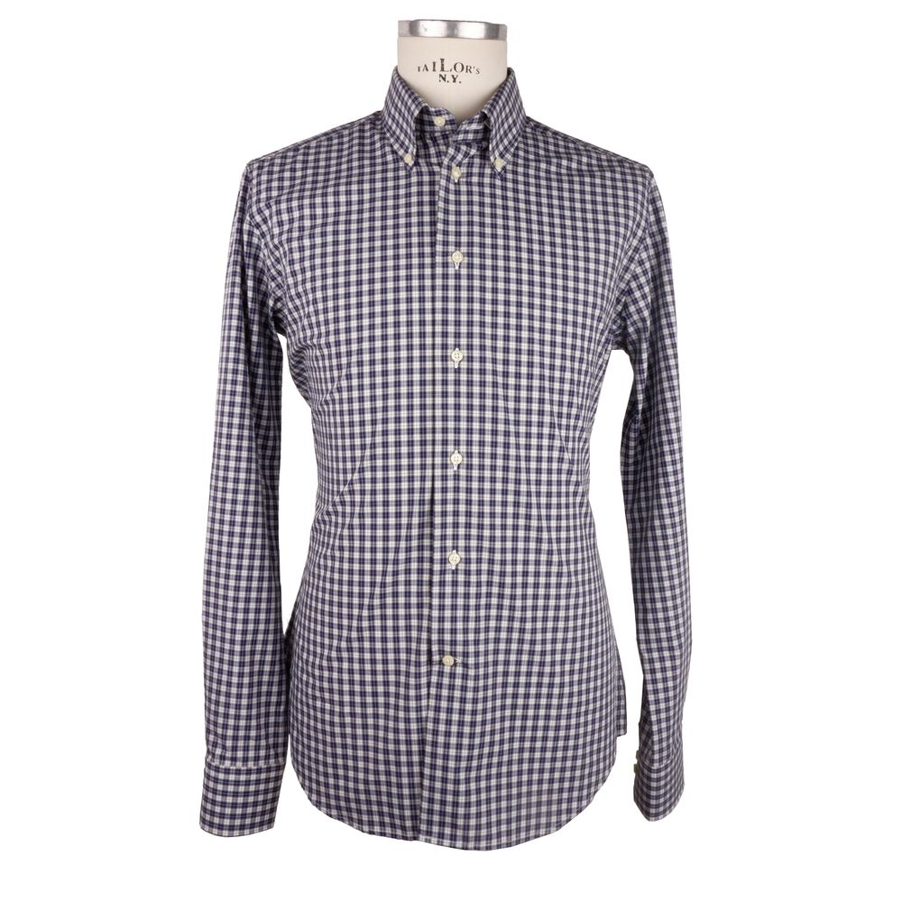 Elegant Milano Square-Patterned Cotton Shirt