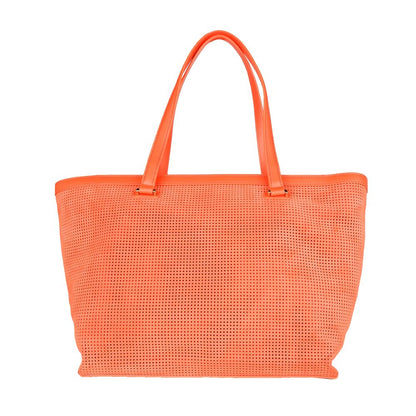 Chic Dark Orange Leather Handbag