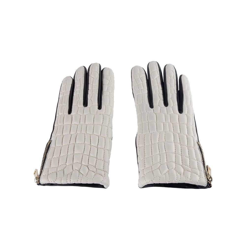 Gray Lambskin Women Glove