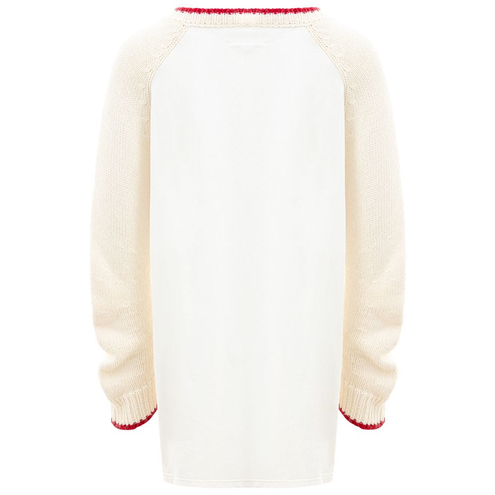 Elegant White Cotton Sweater for Women