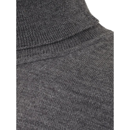 Elegant Gray Wool Sweater for Men