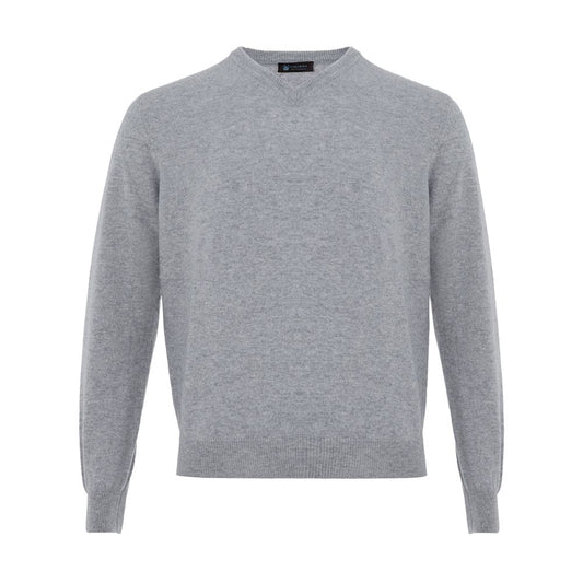 Elegant Gray Cashmere Men's Sweater