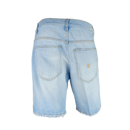 Light Blue Cotton Men Bermuda Shorts