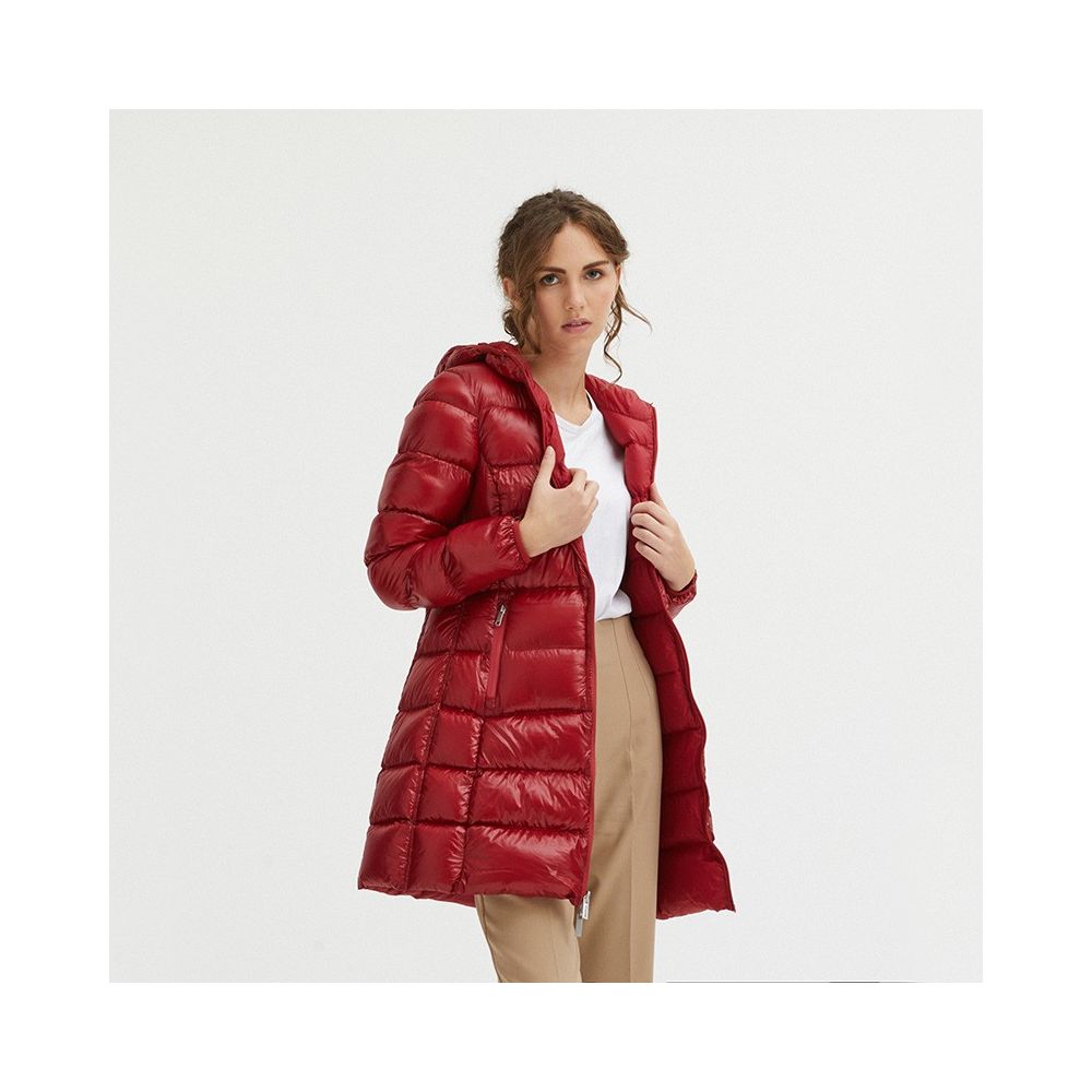 Red Nylon Women Jacket