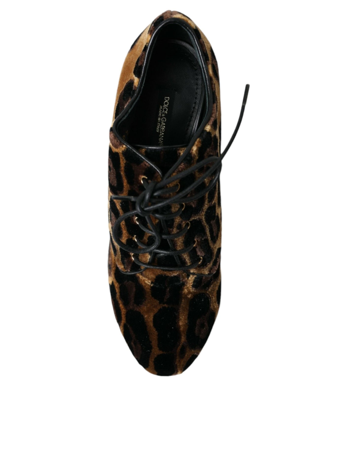 Brown Leopard Hair Lace Up Booties Shoes