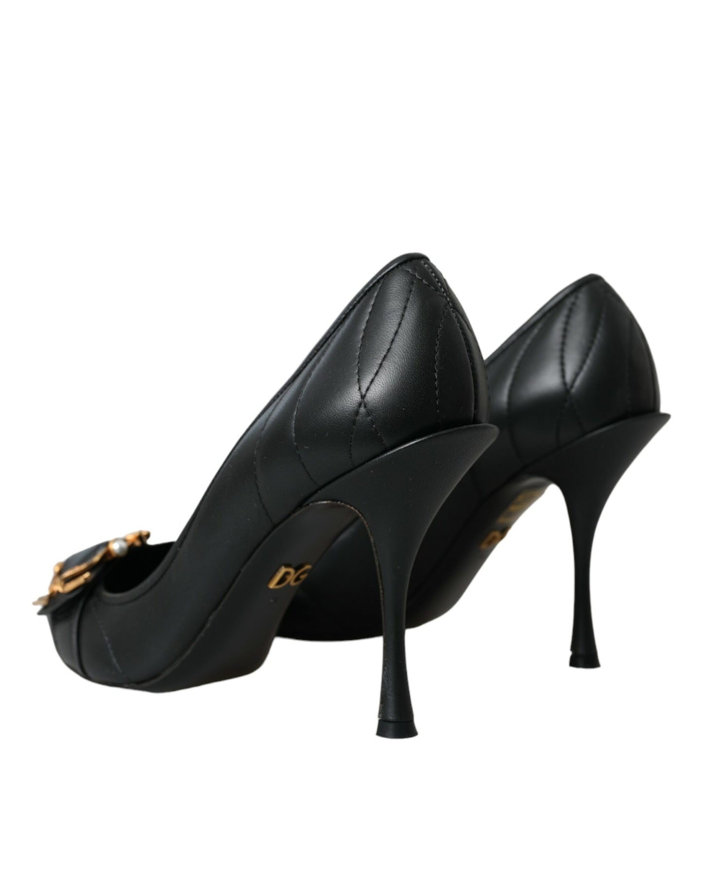 Black Devotion Leather Heels Pumps Shoes