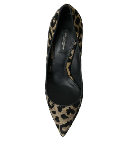 Black Gold Leopard Lurex Heels Pumps Shoes