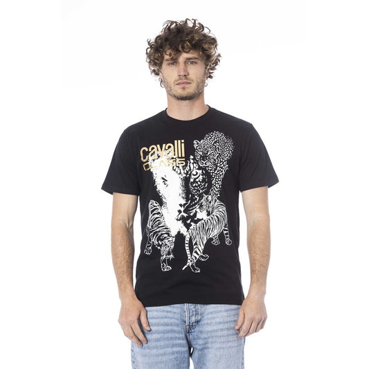 Black Cotton Men T-Shirt