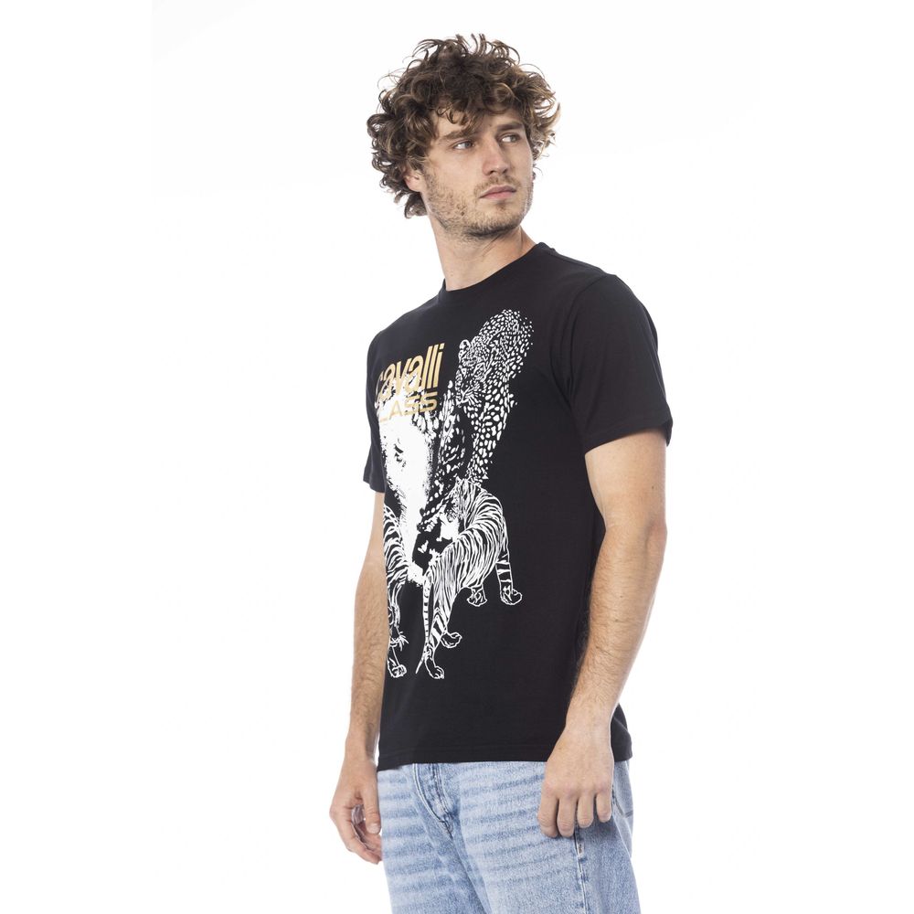 Black Cotton Men T-Shirt