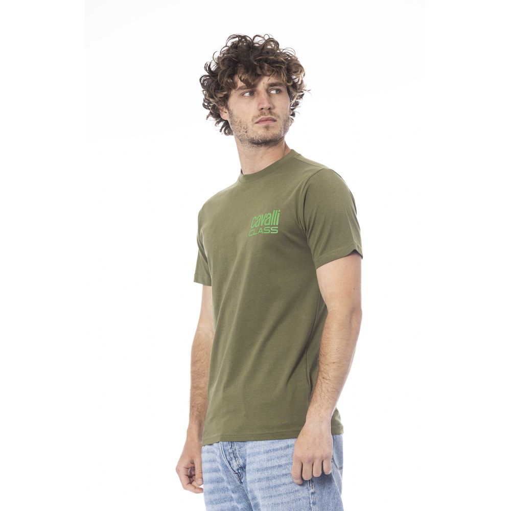 Green Cotton Men T-Shirt