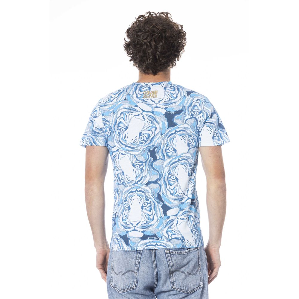 Light Blue Cotton Men T-Shirt