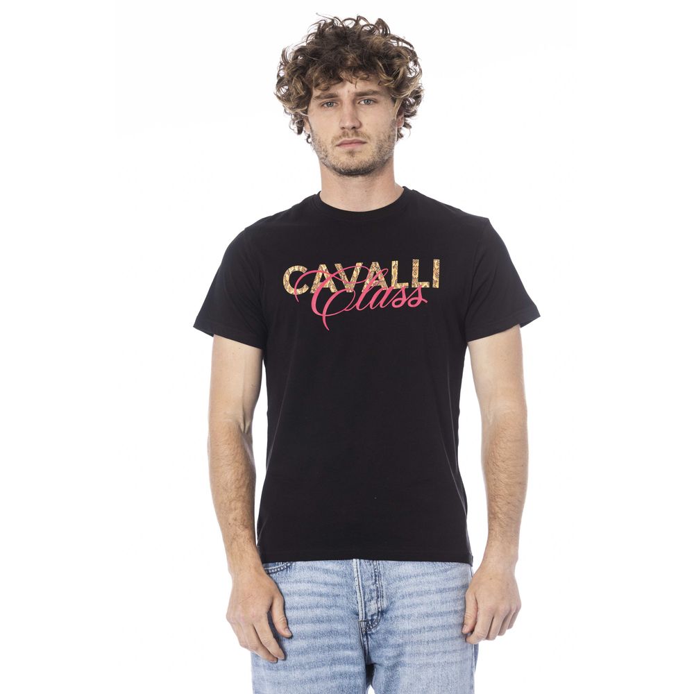 Black Cotton Men T-Shirt