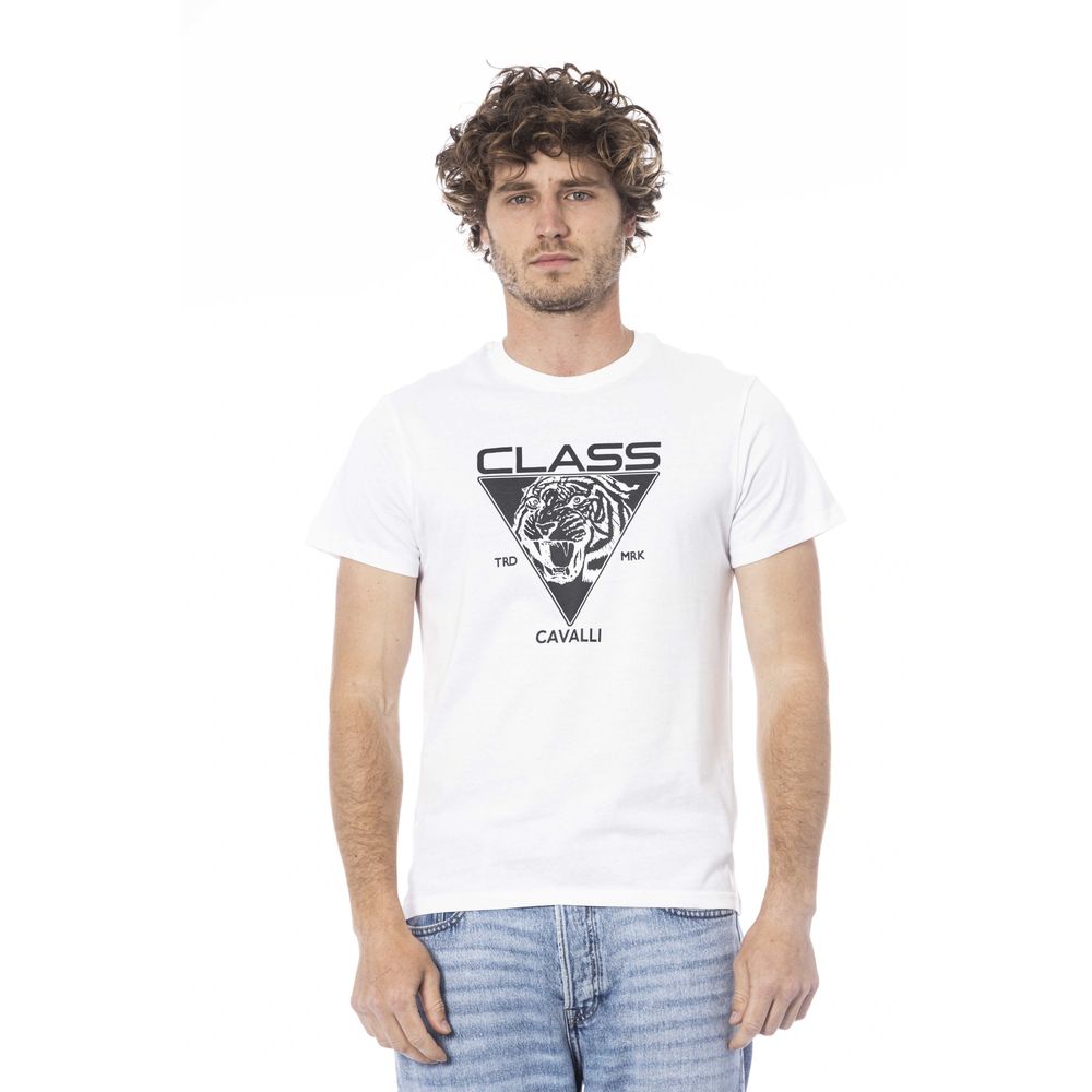 White Cotton Men T-Shirt