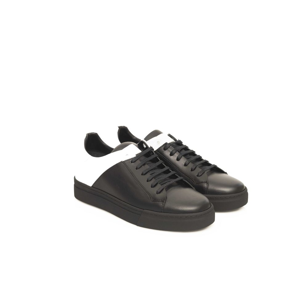 Black Leather Men Sneaker