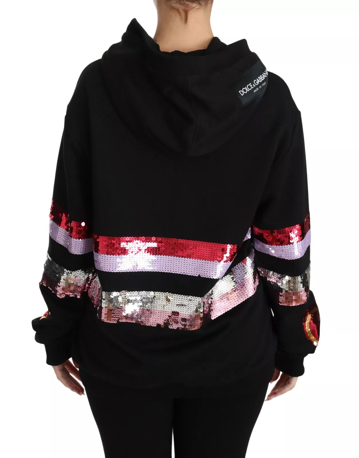 DG Sequined Hooded Pullover Sweater