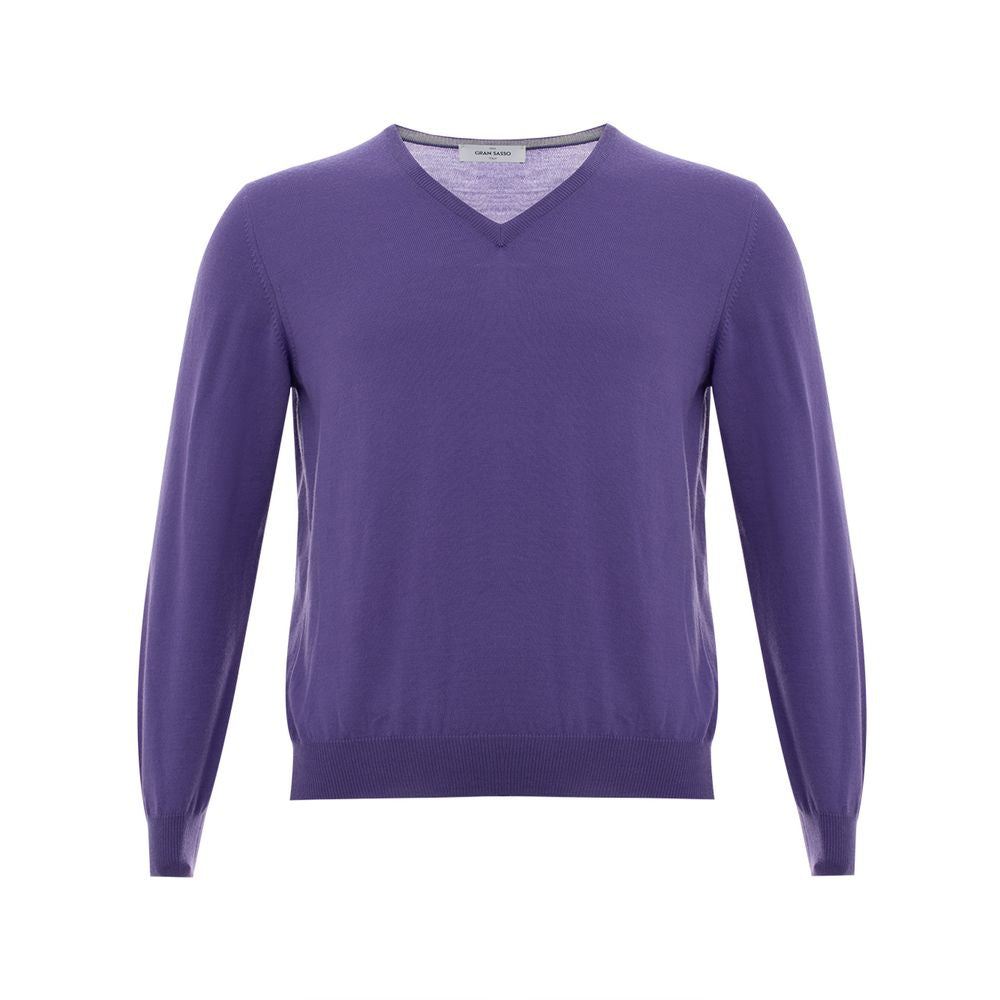 Elegant Purple Wool Sweater for Discerning Men