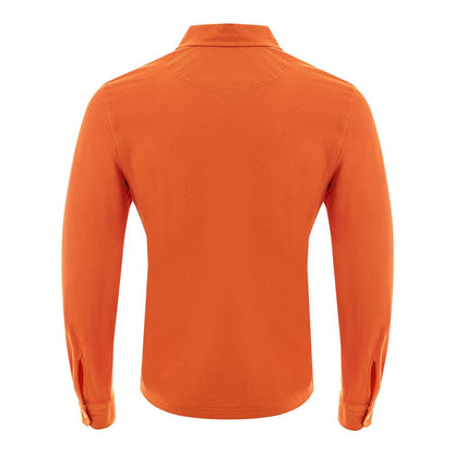 Elegant Orange Cotton Polo for Men