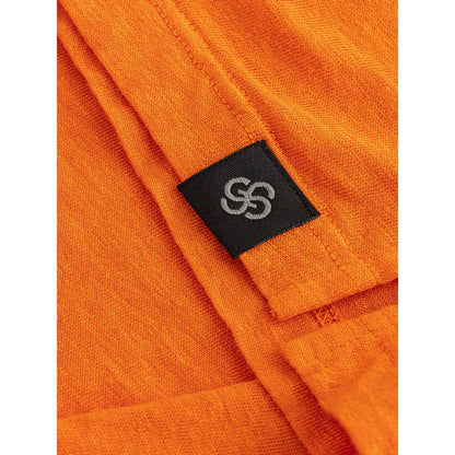 Elegant Orange Linen Polo Shirt