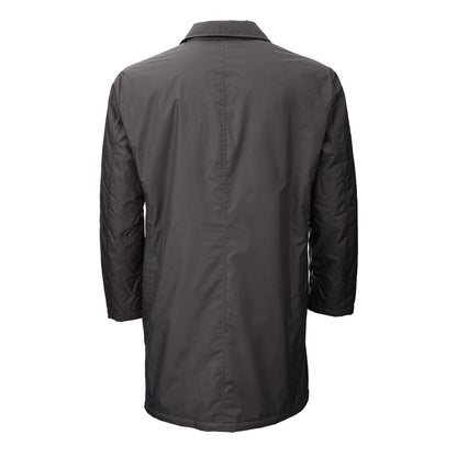 Sleek Gray Polyamide Jacket for Men