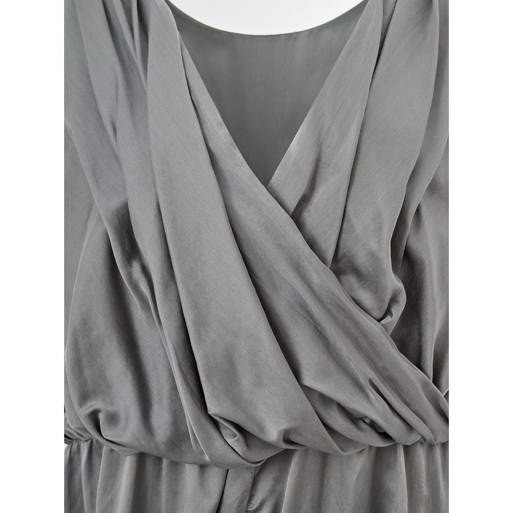 Elegant Silk Gray Dress - Timeless Elegance