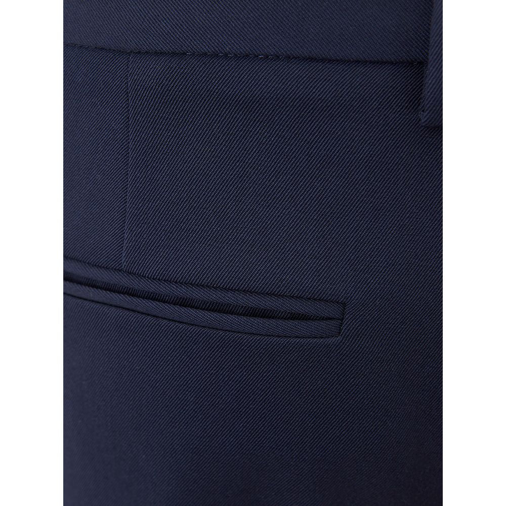 Elegant Blue Wool Pants for Women