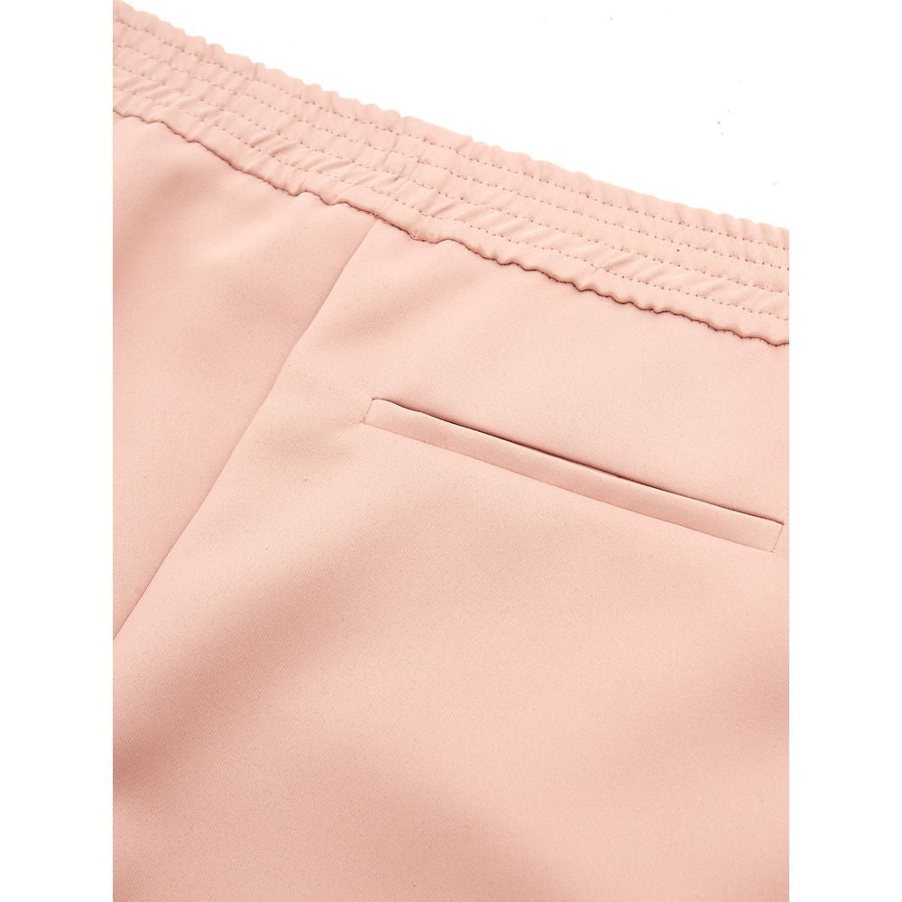 Elegant Pink Polyester Pants for Women