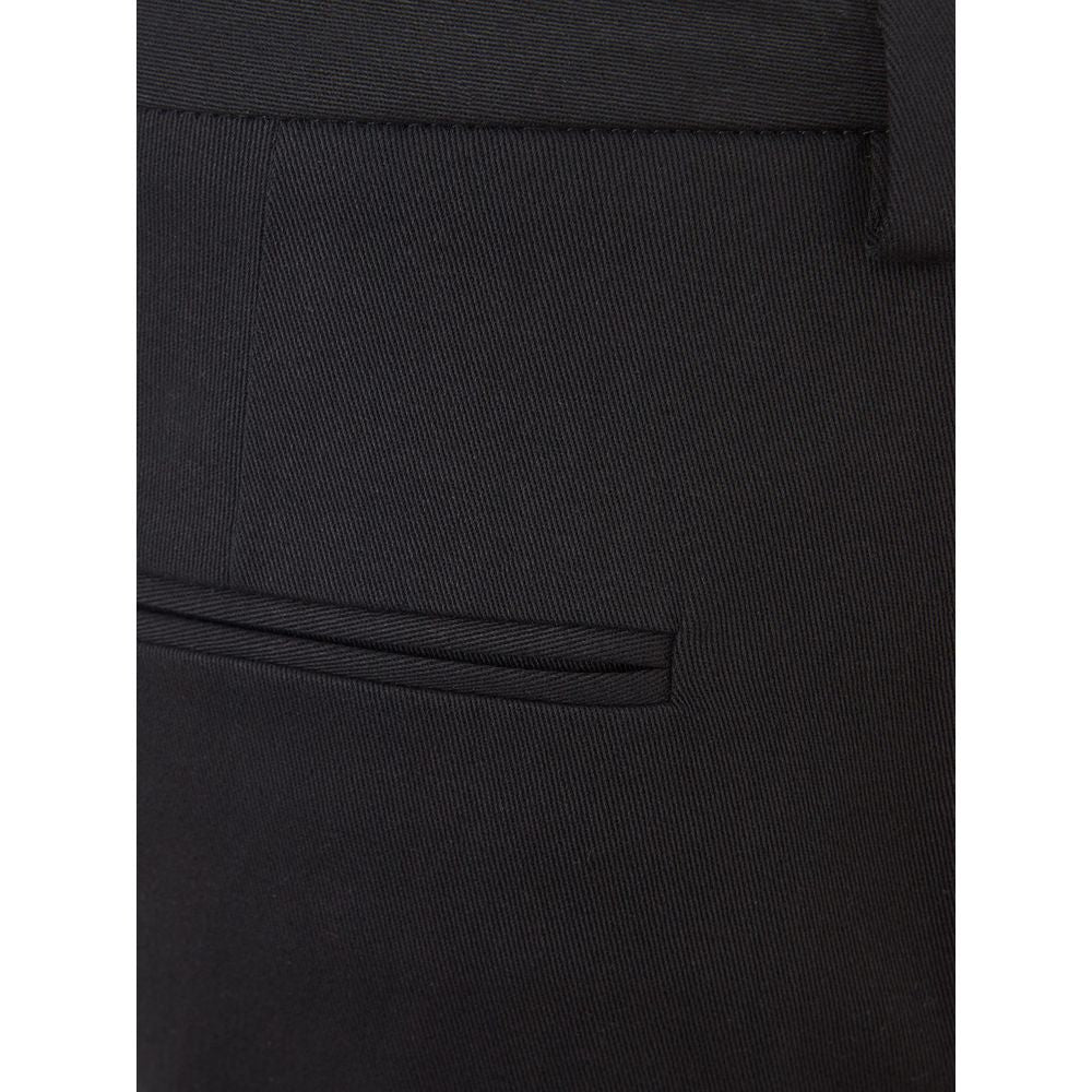 Italian Elegance Cotton Black Trousers