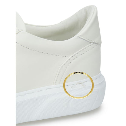 Sleek White Leather Sneakers