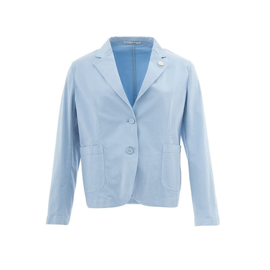 Elegant Turquoise Cotton Jacket