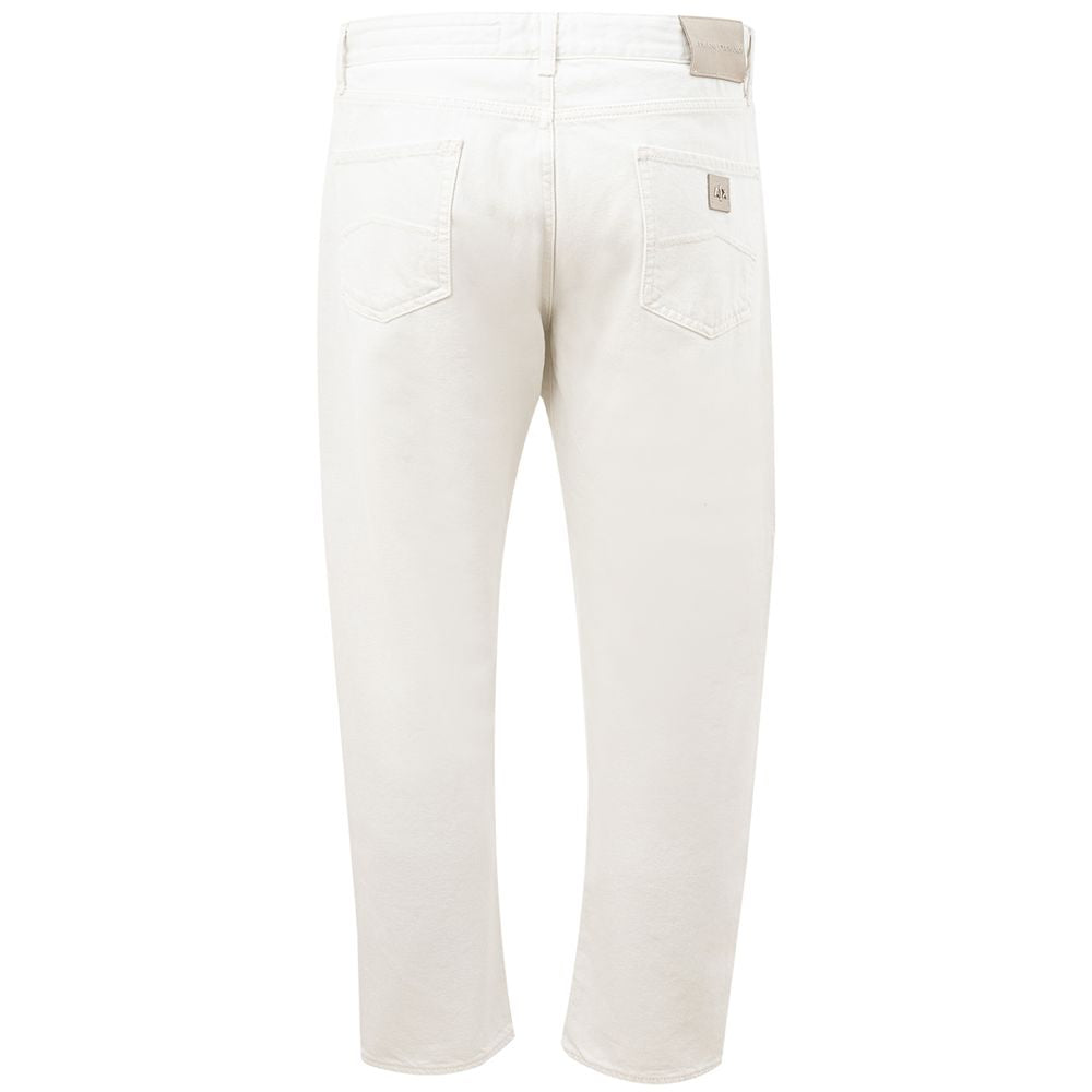 Elegant White Cotton Trousers