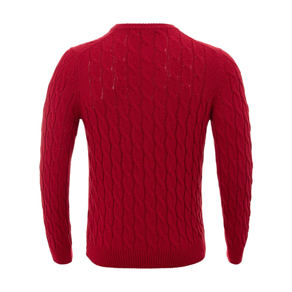 Elegant Crimson Cotton Classic Sweater