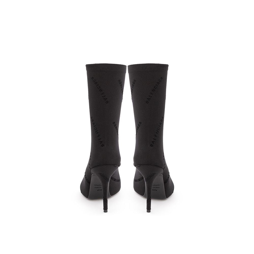 Elegant Black Spandex Statement Boots