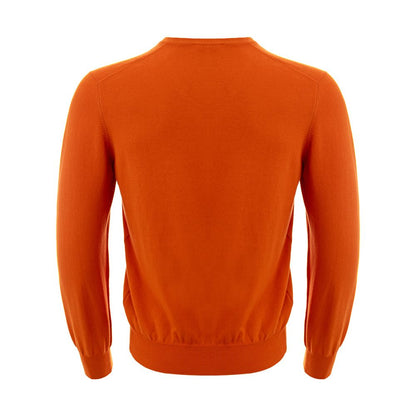 Elegant Cotton Orange Sweater for Men