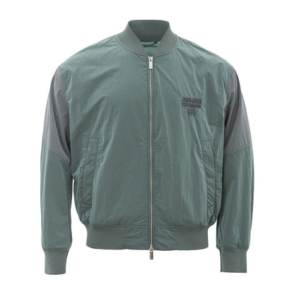 Exquisite Green Polyamide Men's Jacket