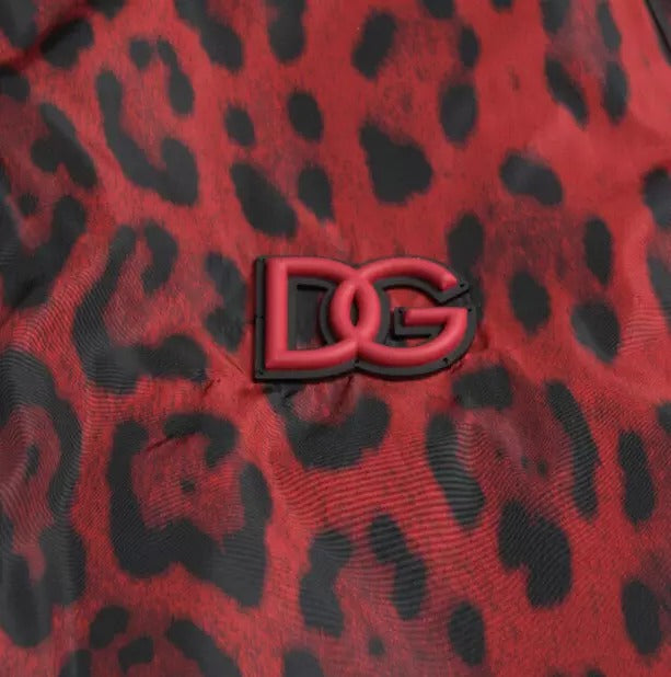 Red Leopard Bomber Short Coat Jacket